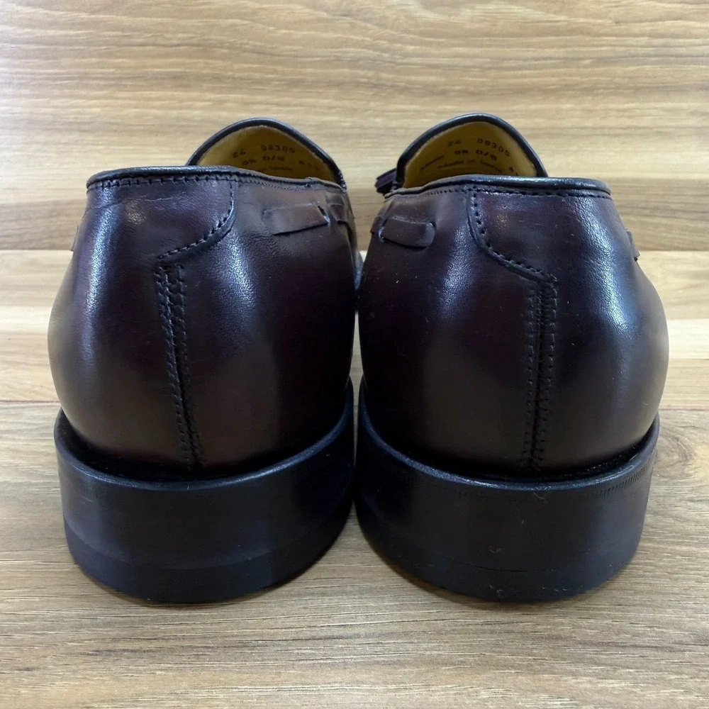 Johnston & Murphy Aristocraft Tassel Loafer Mens 9.5 D/B Burgundy Leather Dress